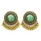 E-6214 Metal Carved Rhinestone Gold Color Round Tassel Drop Earrings For Women Vintage Indian Bridal Jewelry