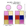 E-6215 New Fashion Colorful Geometric Mirror Acrylic Drop Earrings for Women Boho Holiday Party Jewelry Gift