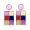 E-6215 New Fashion Colorful Geometric Mirror Acrylic Drop Earrings for Women Boho Holiday Party Jewelry Gift