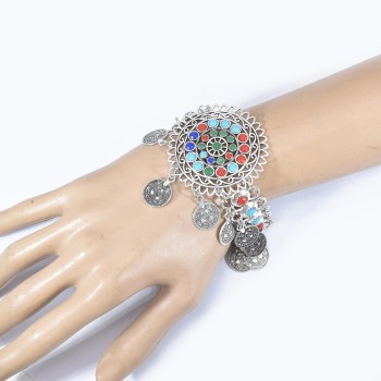 B-1133  Fashion Retro Bohemian Gold Metal Chain Hand Harness Color Bracelets for Women Party Punk Jewelry