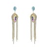 E-6222 Bling Crystal Rhinestone Long Tassel Hanging Drop Earrings for Women Bridal Wedding Party Jewelry Gift