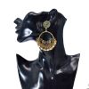 E-6224 Colorful Round Rhinestone Earrings For Women Pendant Jewelry Indian Earring Dangle Pearl Beads Ear Rings For Girl New Year Gifts