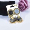 E-6226 Vintage Gold Metal Mirror Enamel Pearl Beads Tassel Drop Dangle Earrings for Women Boho Indian Party Jewelry