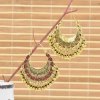 E-6230 Indian Gold Metal Crystal Bells Tassel Drop Jhumka Earrings for Women Boho Party Jewelry Gift