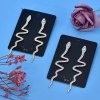 E-6232 Gold Sliver Color Snake Rhinestone Earing Clips Perforation Clip on Earrings Ear Cuffs for Women Men Party Jewelry