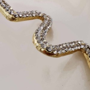 E-6232 Gold Sliver Color Snake Rhinestone Earing Clips Perforation Clip on Earrings Ear Cuffs for Women Men Party Jewelry