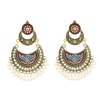 E-6236 Vintage Gold Indian Pearls Tassel Jhumka Drop Earrings for Women Boho Ethnic Festival Party Jewelry Gift