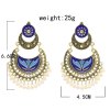 E-6236 Vintage Gold Indian Pearls Tassel Jhumka Drop Earrings for Women Boho Ethnic Festival Party Jewelry Gift