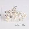 F-0916 Silver rose gold flower crystal pearl comb hand-woven shiny bridal hair accessory