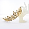 F-0915 Luxury golden crystal crown bridal wedding hair accessories princess birthday party jewelry gift