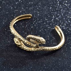 B-1134  Fashion Snake Shaped Golden Bangle Bracelet For Women Jewelry Gifts Accessories
