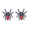 E-6241 Fashion Jewelry Creative Design Simple And Cute Animal Spider 18K Gold-plated Crystal Diamond Earrings