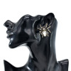E-6241 Fashion Jewelry Creative Design Simple And Cute Animal Spider 18K Gold-plated Crystal Diamond Earrings