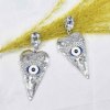 E-6242 Fashion Gold Silver Metal Crystal Drip Oil Evil Eye Shape Drop Earrings for Women Boho Party Jewelry Gift