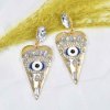 E-6242 Fashion Gold Silver Metal Crystal Drip Oil Evil Eye Shape Drop Earrings for Women Boho Party Jewelry Gift