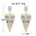 E-6242 Fashion Gold Silver Metal Crystal Drip Oil Evil Eye Shape Drop Earrings for Women Boho Party Jewelry Gift