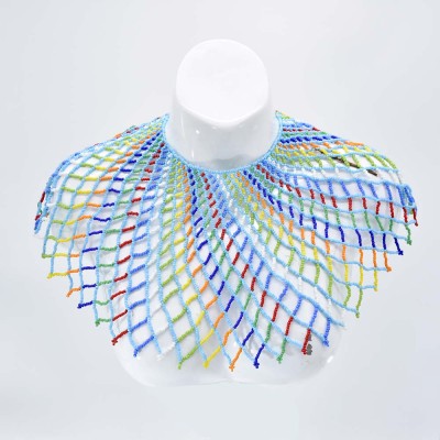 N-7594 Bohemian Ethnic Style Light Green Blue Rice Bead Beaded Multi-layer Necklace African Tribe Fashion Sexy Necklace Jewelry