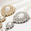 B-1135 Geometric Drop Shaped Feet Chain With Fingers Faux Pearls Rhinestone Exaggerated Gemstone Anklets Wedding Anklet