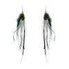 E-6244 Bohemian Ethnic Style Zebra Pattern Pure Natural Feather Long Earrings Fashion Geometric Rice Bead Chain Feather Tassel Earrings
