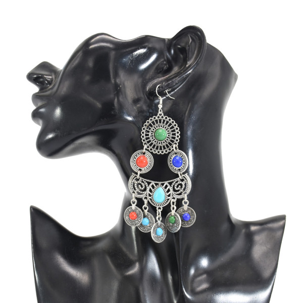 E-6247 Bohemian Ethnic Style Fashion New Earrings Coin Pendant Earrings Geometric Random Acrylic Earrings Jewelry