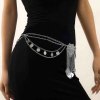 N-7595 Vintage Silver Metal Sequins Coin Tassel Women Belly Dance Dress Belt Waist Body Chain Party Jewelry