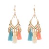 E-6248 Bohemian Style Ethnic Natural Feather Heart-shaped Long Earrings Fashion Feather Tassel Earrings Geometric Jewelry