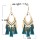 E-6248 Bohemian Style Ethnic Natural Feather Heart-shaped Long Earrings Fashion Feather Tassel Earrings Geometric Jewelry