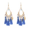 E-6248 Bohemian Style Ethnic Natural Feather Heart-shaped Long Earrings Fashion Feather Tassel Earrings Geometric Jewelry