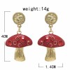 E-6249  Fashion Jewelry Creative Design Simple little Mushroom Gold-plated Crystal Diamond Earrings For Women