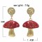 E-6249  Fashion Jewelry Creative Design Simple little Mushroom Gold-plated Crystal Diamond Earrings For Women