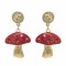E-6249  Fashion Jewelry Creative Design Simple little Mushroom Gold-plated Crystal Diamond Earrings For Women
