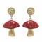 E-6249  Fashion Jewelry Creative Design Simple little Mushroom Gold-plated Crystal Diamond Earrings For Women