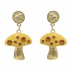 E-6249  Fashion Jewelry Creative Design Simple little Mushroom Gold-plated Crystal Diamond Earrings For Women