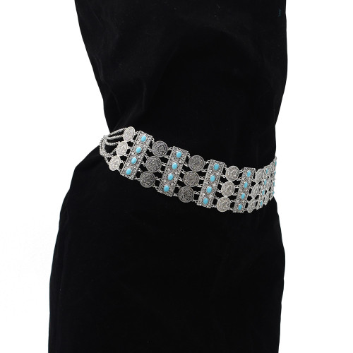 N-7597 Hot Selling Bohemian New Shape Turquoise Stone Waist Chain Body Chain