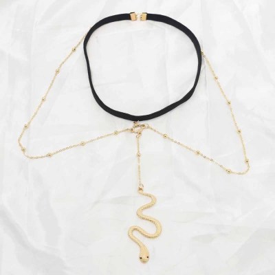 N-7599   Fashion Golden Sliver Color Snake Pendants Metal Alloy leg chain For Women Party Jewelry