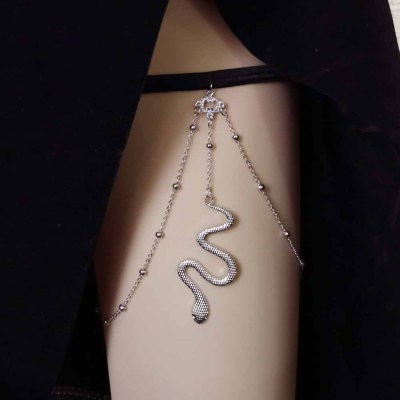 N-7599   Fashion Golden Sliver Color Snake Pendants Metal Alloy leg chain For Women Party Jewelry