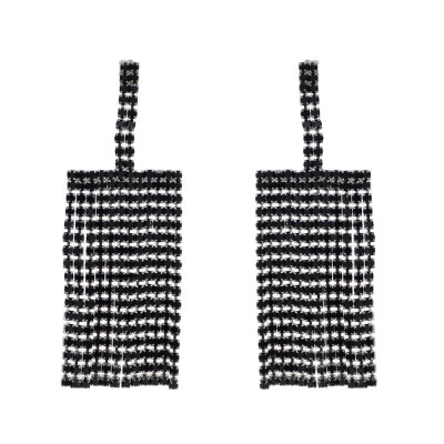 E-6252 Fashion Luxury Shiny Wedding Crystal Long Tassel Earrings Statement Dangle Earrings Jewelry Accessories For Women