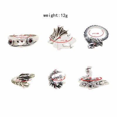 R-1552   Retro Adjustable Open For Men Eagle Claw Punk Metal Dragon Ring Finger  Hiphop Ring Jewelry
