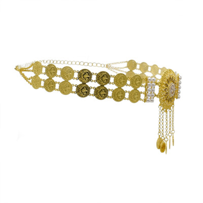 N-7600 Fashion Alloy Stainless Steel Beach Jewelry Waterproof Sexy Body Chain Waist Jewelry Gold Flowers Chain Belly Chain