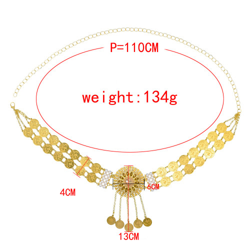 N-7600 Fashion Alloy Stainless Steel Beach Jewelry Waterproof Sexy Body Chain Waist Jewelry Gold Flowers Chain Belly Chain