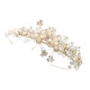 F-0724 Elegant Bride Crowns Pearl Crystal Flower Wedding Tiara Bridal Hair Accessories