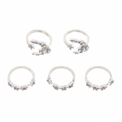 R-1553   Retro Dripping Alloy Ring For Women Men Golden Sliver Punk Metal Rhinestone Ring Finger  Hiphop Ring Jewelry