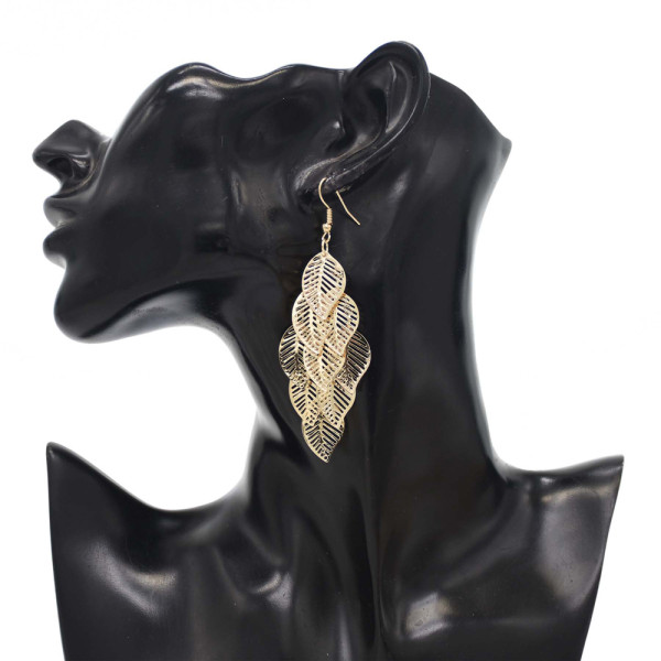 E-6256 Fashion New Designer Hot Selling Good Quality Simple Vintage Fashion Plant Tassel Leaf Earrings Jewelry