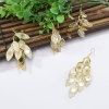 E-6257 5 Styles Vintage Gold Simple Crystal Leaf Long Tassel Drop Earrings for Women Party Jewelry Gift