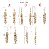 E-6257 5 Styles Vintage Gold Simple Crystal Leaf Long Tassel Drop Earrings for Women Party Jewelry Gift