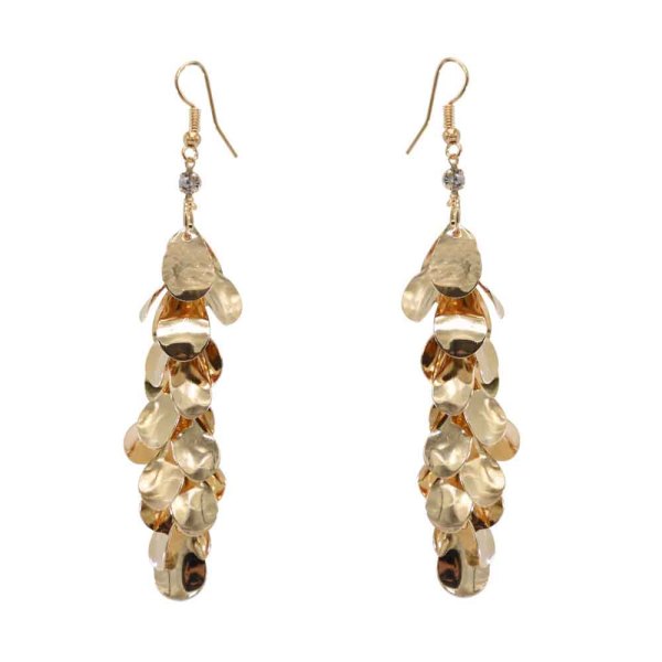 E-6257 5 Styles Vintage Gold Simple Crystal Leaf Long Tassel Drop Earrings for Women Party Jewelry Gift
