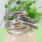 B-1139   6pcs/set Ethnic Vintage Tibetan Silver Open Cuff Bangles for Women Carved Flower Peacock Party Jewelry Gift