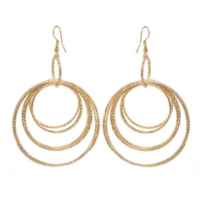 E-6259 4Styles Simple Metal Big Round Sequin Circle Geometric Drop Earrings for Women Boho Holiday Party Jewelry Gift