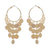 E-6259 4Styles Simple Metal Big Round Sequin Circle Geometric Drop Earrings for Women Boho Holiday Party Jewelry Gift