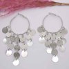 E-6259 4Styles Simple Metal Big Round Sequin Circle Geometric Drop Earrings for Women Boho Holiday Party Jewelry Gift